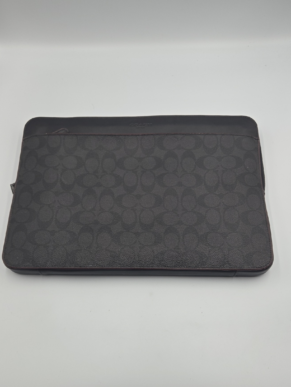 UNISEX Coach  Laptop Case in Signature Canvas Black 14.5X10